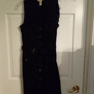 Banana Republic Black Satin Midi  Dress Size 4